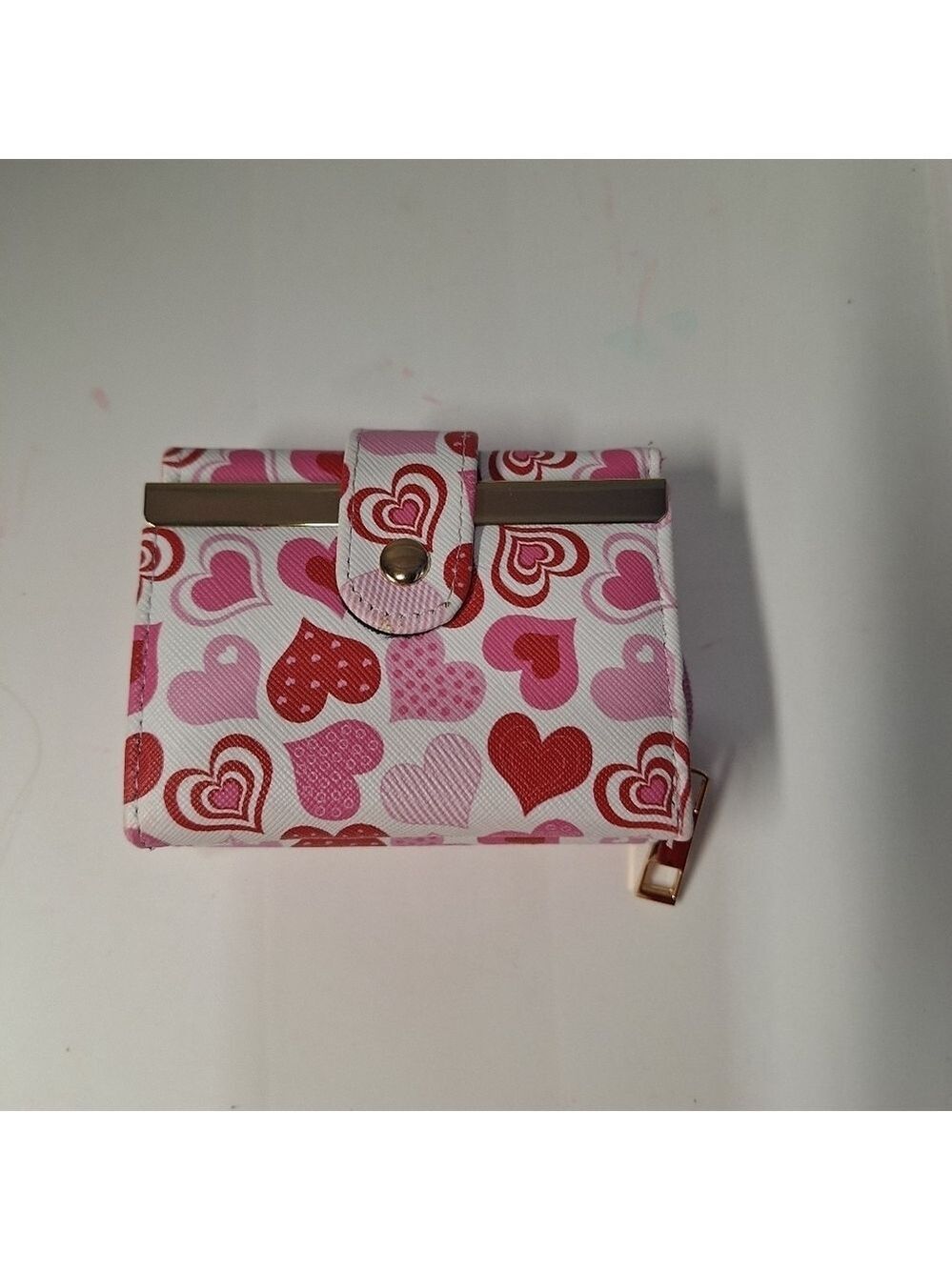 Pink Red Heart Pattern Wallet